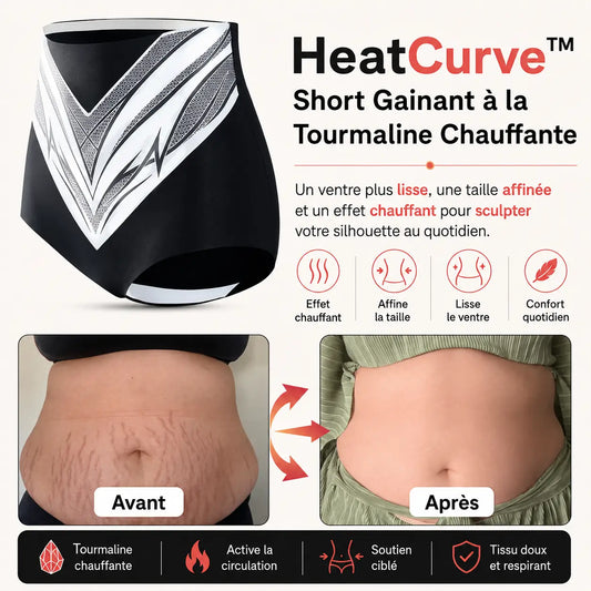HeatCurve™ Short Gainant à la Tourmaline Chauffante | Brûle la graisse du ventre dès la première heure!