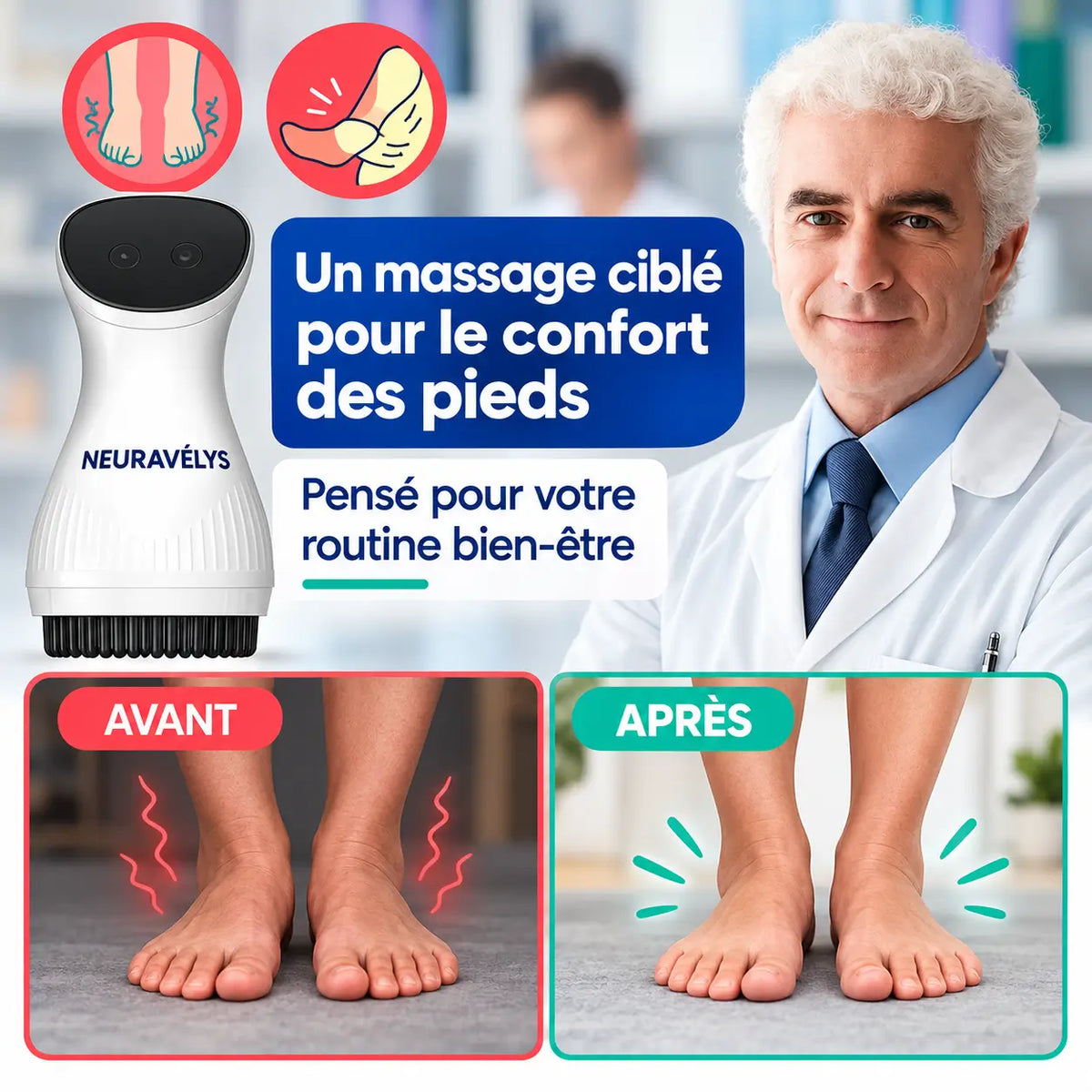 Neuravélys™ Appareil de Massage Anti-Neuropathie | Stoppe les douleurs nerveuses dès la première séance!