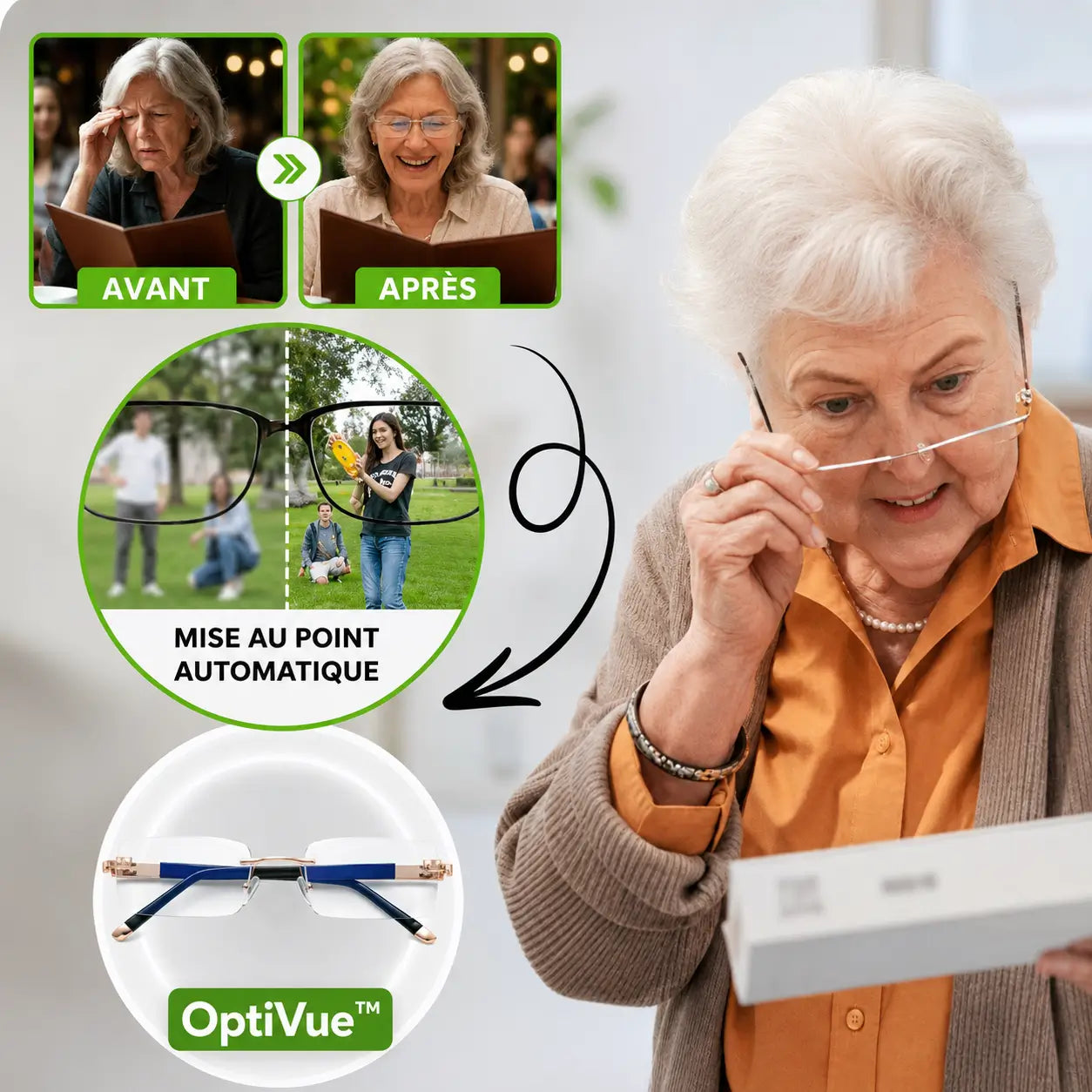 OptiVue™ Lunettes Intelligentes | Voyez net de près comme de loin en 3 secondes !