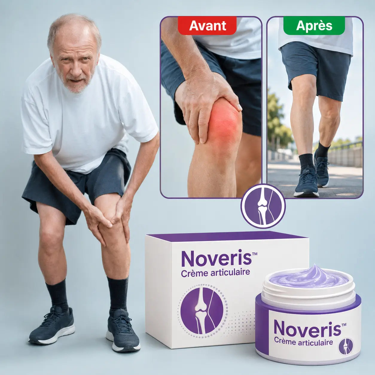Noveris™ Crème articulaire | Élimine les douleurs articulaires jusqu'à 87 % en seulement 48 heures !