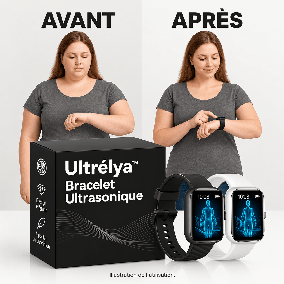 Ultrélya™ Bracelet Ultrasonique | Éliminez la graisse et détoxifiez votre corps en quelques minutes !