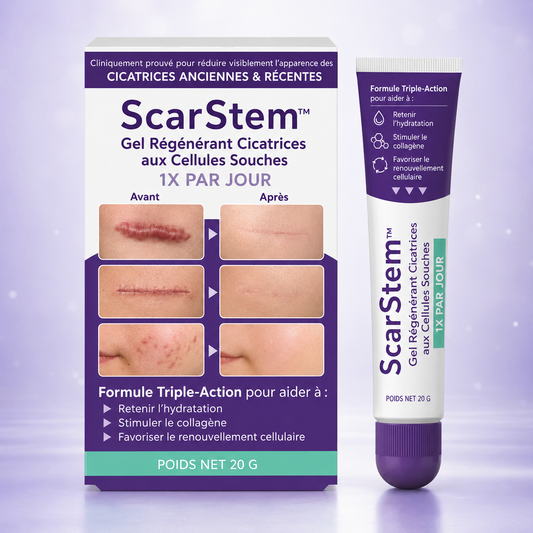 ScarStem™ Gel Régénérant Cicatrices aux Cellules Souches | Effacez cicatrices, brûlures et vergetures en 7 jours !