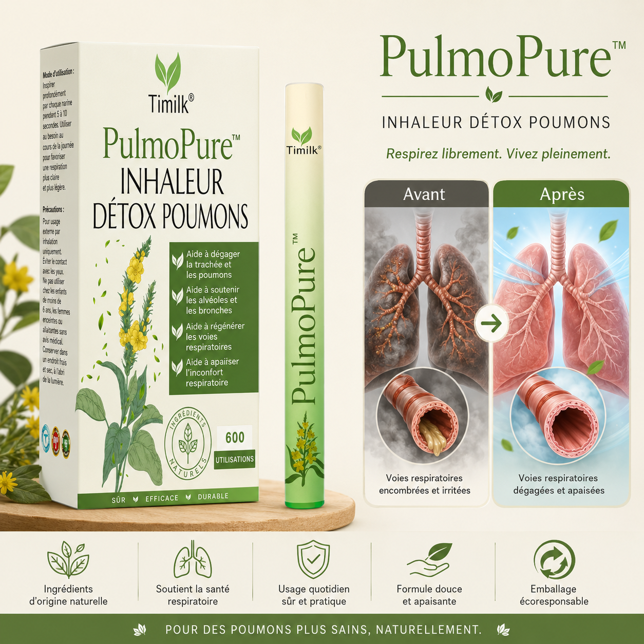 PulmoPure™ Inhaleur Détox Poumons | Dégagez vos poumons et respirez plus profondément !
