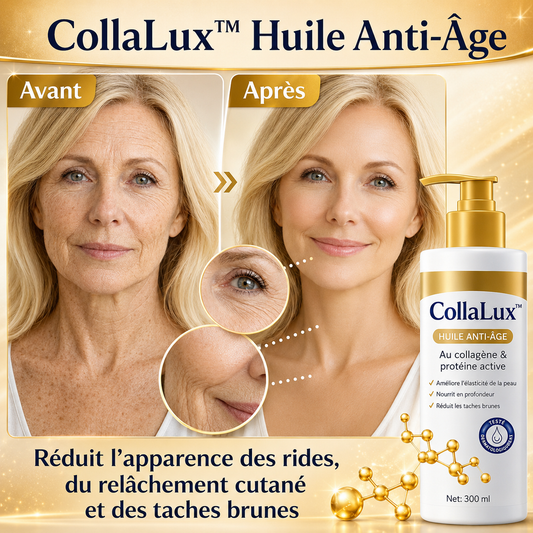 CollaLux™ Huile Anti-Âge | Lifte votre peau et élimine le relâchement jusqu’à 98 % en seulement 24 heures !