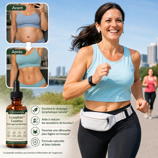 Lymphéa™ Gouttes Drainage Lymphatique | Éliminez gonflements et rétention d’eau en 16 jours !