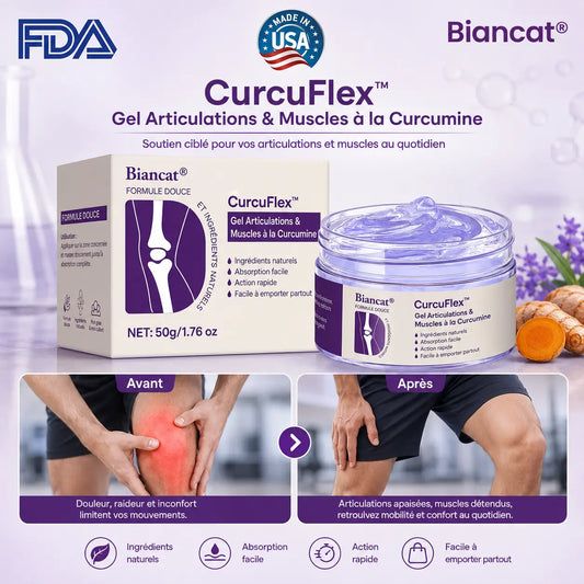 CurcuFlex™ Gel Articulations & Muscles à la Curcumine | Apaisez vos douleurs et retrouvez des mouvements plus souples en quelques minutes !