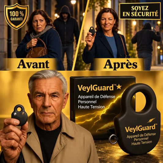 VeylGuard™ Appareil de Défense Personnel Haute Tension | Neutralise tout agresseur en 1 seconde, sans effort !