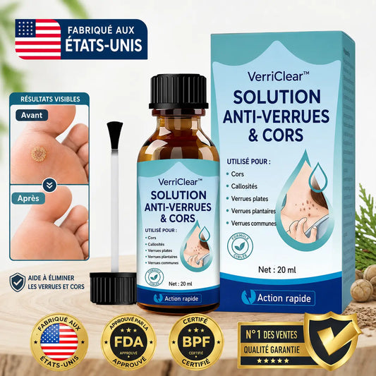 VerriClear™ Solution Anti-Verrues & Cors | Élimine les verrues tenaces en 7 jours, sans douleur ni cryothérapie !