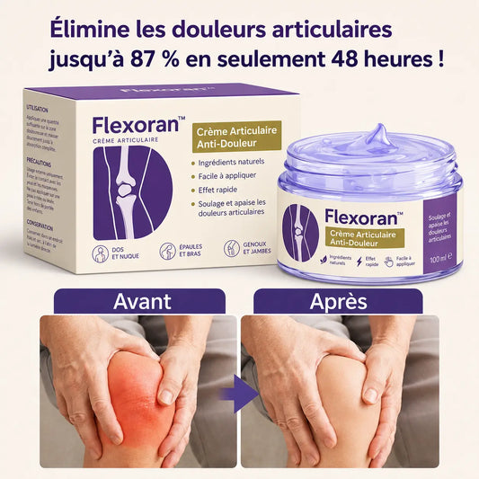 Flexoran™ Crème Articulaire Anti-Douleur | Élimine les douleurs articulaires jusqu'à 87 % en seulement 48 heures !
