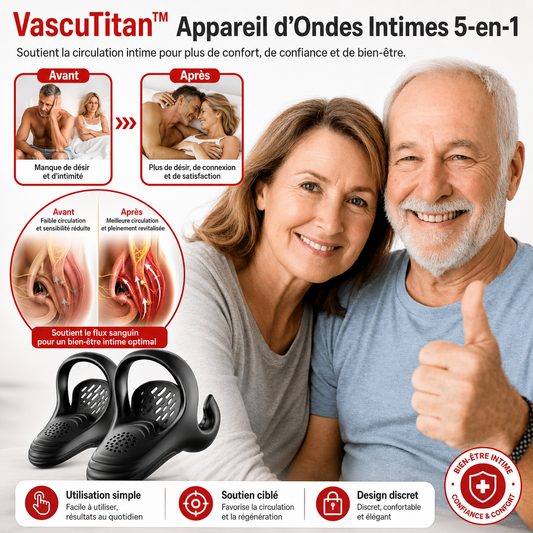 VascuTitan™ Appareil d’Ondes Intimes 5-en-1 | Plus dur, plus ferme et plus endurant en 10 minutes, sans pilules ni injections !