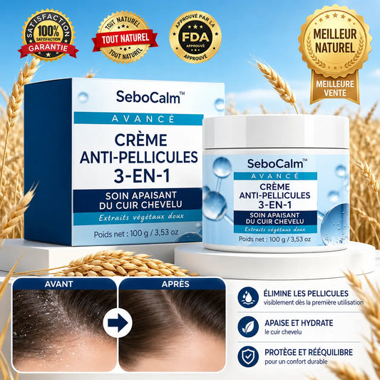 SeboCalm™ Crème Anti-Pellicules 3-en-1 | Apaise les rougeurs, calme les démangeaisons et réduit les pellicules rapidement !