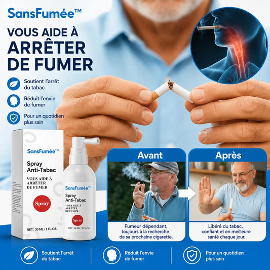 SansFumée™ Spray Anti-Tabac | Éliminez l’envie de fumer en 2 jours – Respirez plus librement et retrouvez la sérénité – Faites du sevrage un processus simple et naturel !
