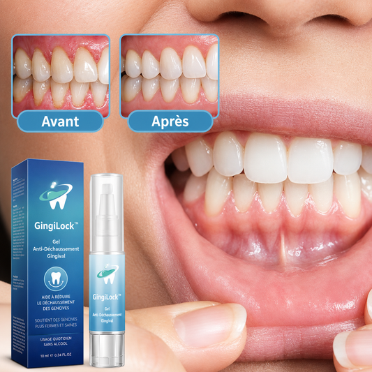 GingiLock™ Gel Anti-Déchaussement Gingival | Freinez le recul des gencives et gardez vos dents solidement ancrées !
