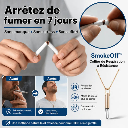 SmokeOff™ Collier de Respiration à Résistance | Arrêtez de fumer en 7 jours — sans sevrage, sans volonté !