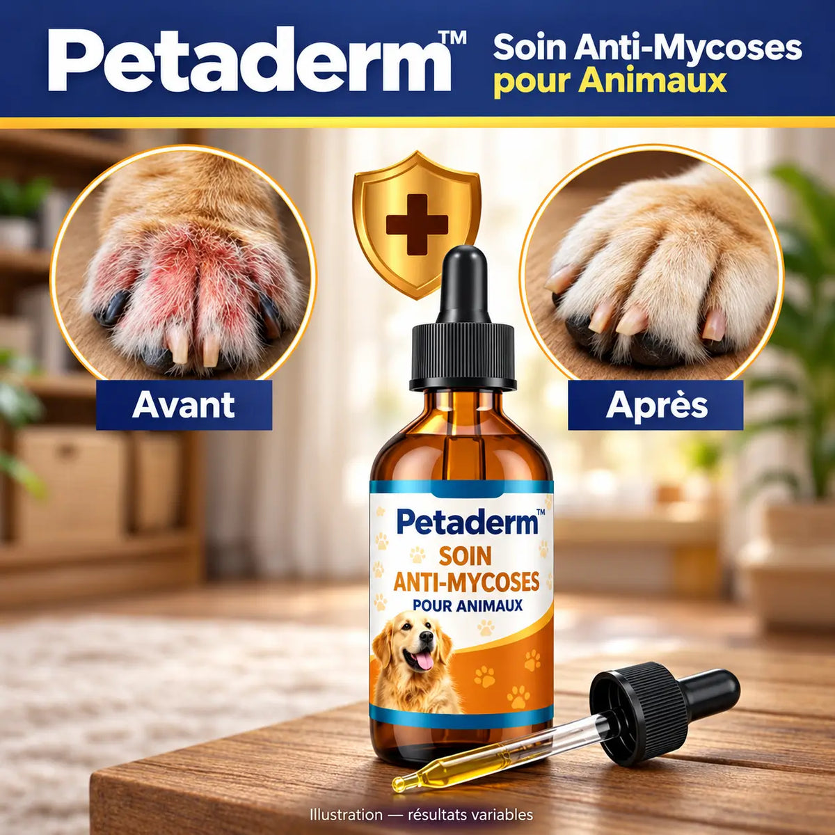 Petaderm™ Soin Anti-Mycoses pour Animaux | Stoppez grattage et léchage en quelques jours !