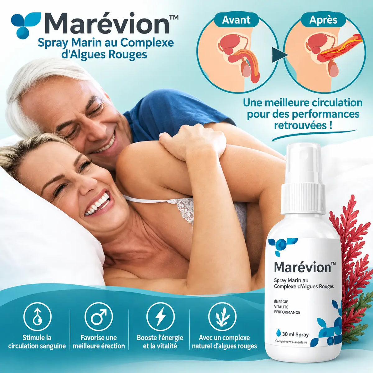 Marévion™ Spray Marin au Complexe d'Algues Rouges | Obtenez une érection en 43 secondes chrono!