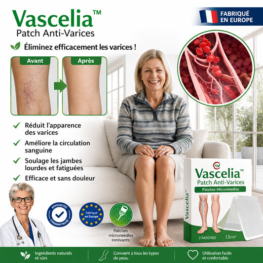 Vascelia™ Patch Anti-Varices | Éliminez les varices visibles et retrouvez des jambes lisses en 7 jours chrono !
