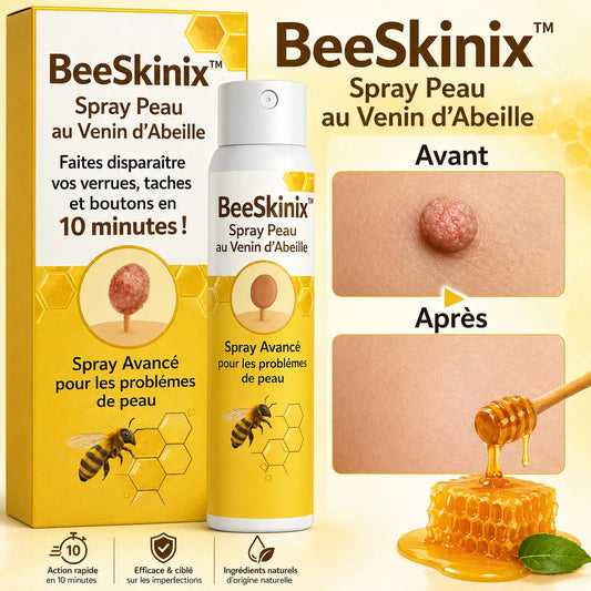 BeeSkinix™ Spray Peau au Venin d’Abeille | Faites disparaître vos verrues, taches et boutons en 10 minutes !