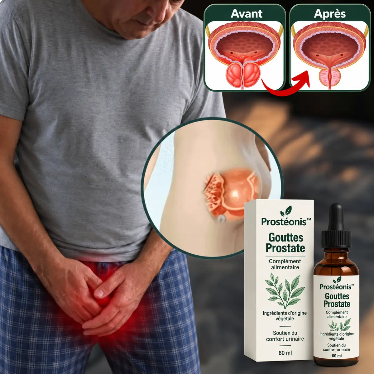 Prostéonis™ Gouttes Prostate | Retrouvez un jet puissant et dormez enfin toute la nuit sans interruption !