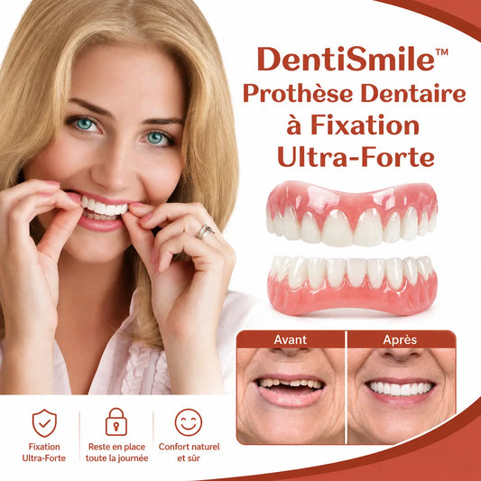 DentiSmile™ Prothèse Dentaire à Fixation Ultra-Forte | Tient en place toute la journée sans colle!