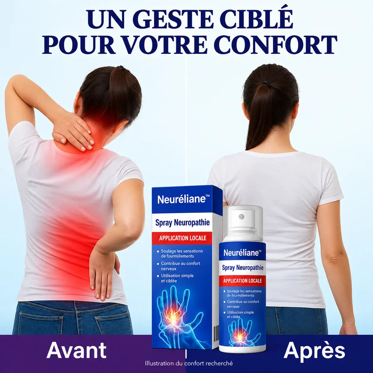 Neuréliane™ Spray Neuropathie | Stoppez picotements et engourdissements dès la première application !