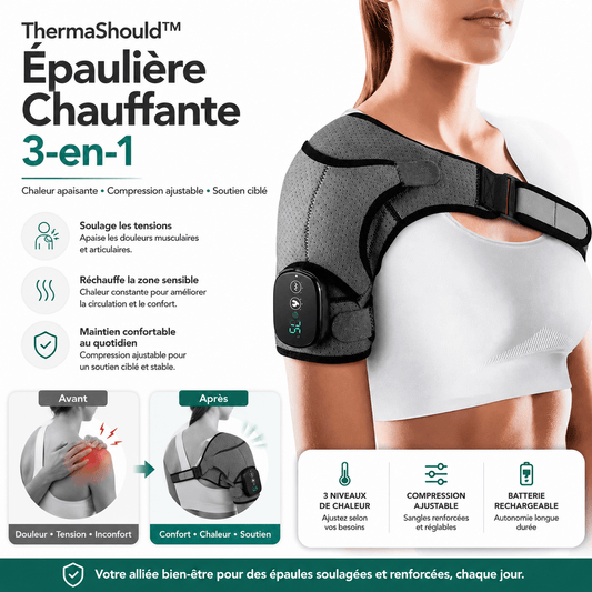 ThermaShould™ Épaulière Chauffante 3-en-1 | Soulage la douleur, soutient l’épaule et favorise un soulagement rapide !