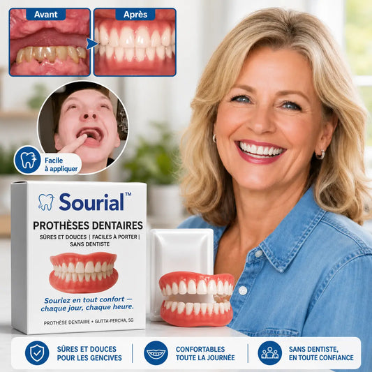 Sourial™ Prothèses dentaires | Retrouvez votre sourire naturel en 3 minutes !