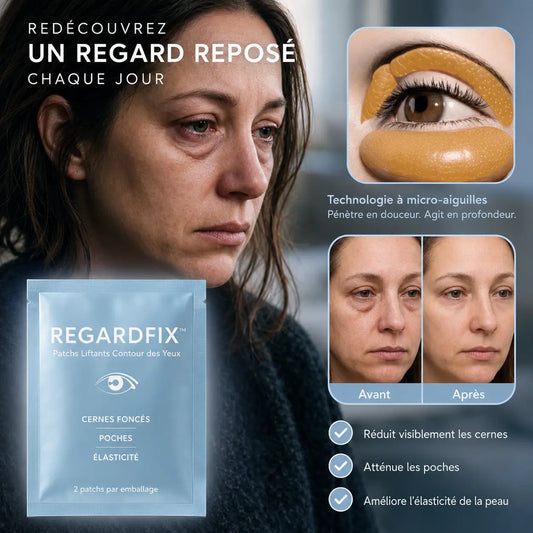 RegardFix™ Patchs Liftants Contour des Yeux | Effacez poches, cernes et air fatigué dès la première pose !