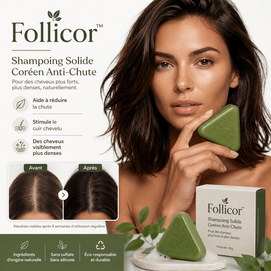 Follicor™ Shampoing Solide Coréen Anti-Chute | Activez vos follicules et retrouvez des cheveux plus épais en 6 à 8 semaines !