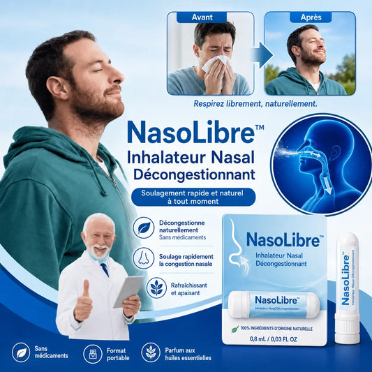 NasoLibre™ Inhalateur Nasal Décongestionnant | Dissout le mucus et libère les voies nasales !