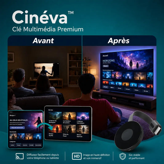 Cinéva™ Clé Multimédia Premium | Accédez instantanément à la TV, aux films et au sport en illimité !