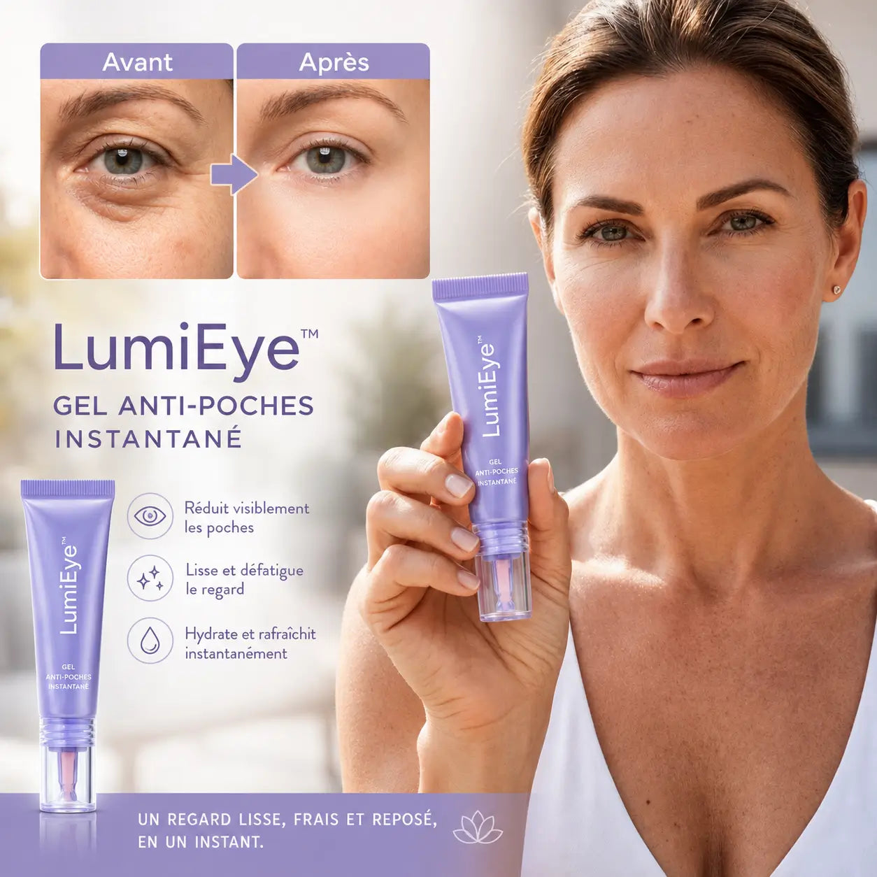 LumiEye™ Gel Anti-Poches Instantané | Réduit visiblement les poches en seulement 24 heures !