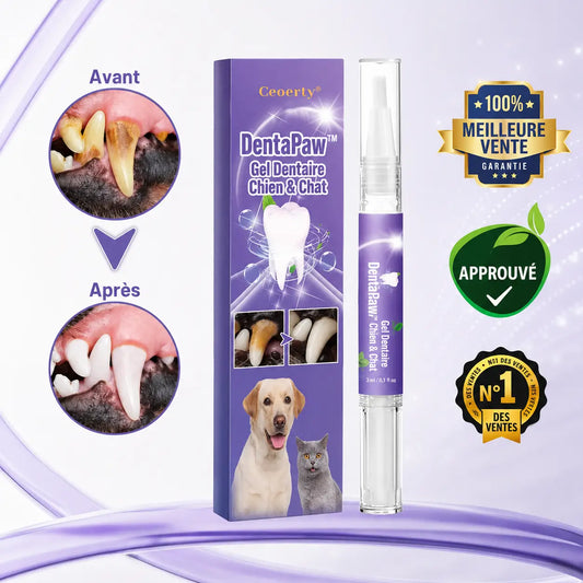 DentaPaw™ Gel Dentaire Chien & Chat | Éliminez la mauvaise haleine et blanchissez ses dents sans brossage pénible !