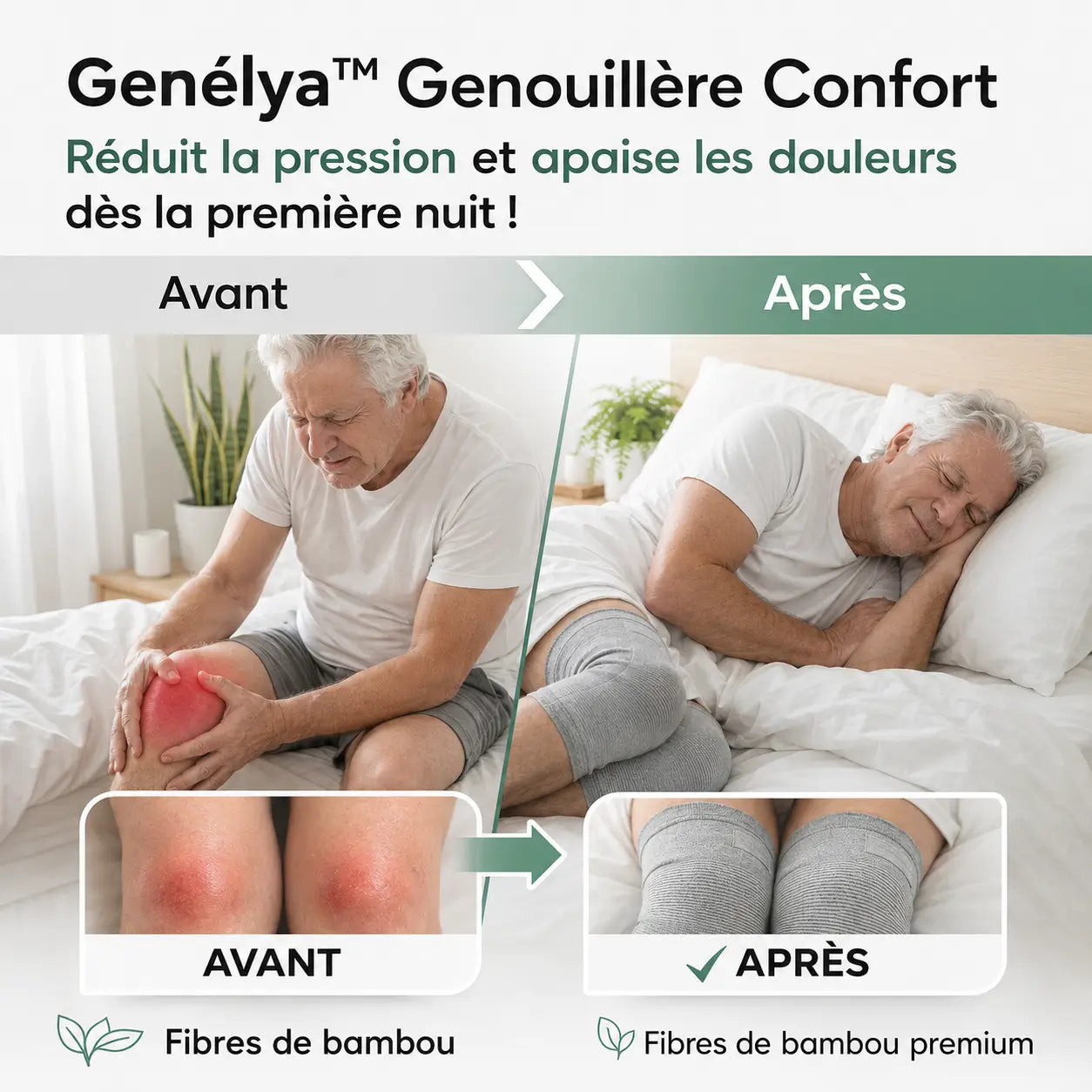 Genélya™ Genouillère Confort | Réduit la pression et apaise les douleurs dès la première nuit !