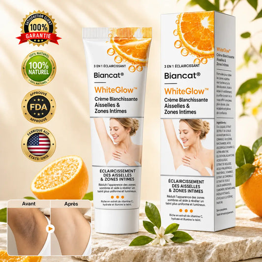 WhiteGlow™ Crème Blanchissante Aisselles & Zones Intimes | Éclaircissez les taches sombres en 7 jours, sans peeling ni irritation !