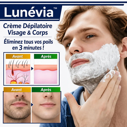 Lunévia™ Crème Dépilatoire Visage & Corps | Éliminez tous vos poils en 3 minutes !