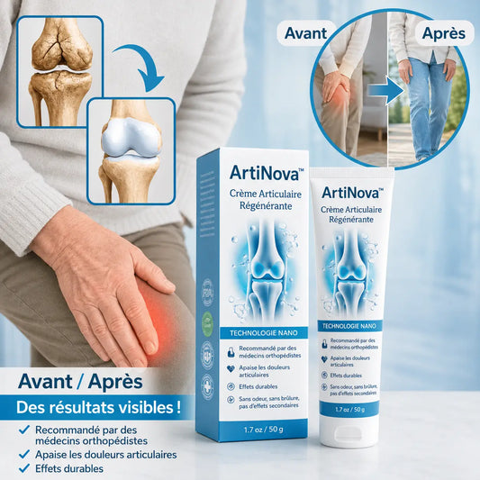 ArtiNova™ Crème Articulaire Régénérante | Éliminez vos douleurs articulaires de 97 % en seulement 4 jours !