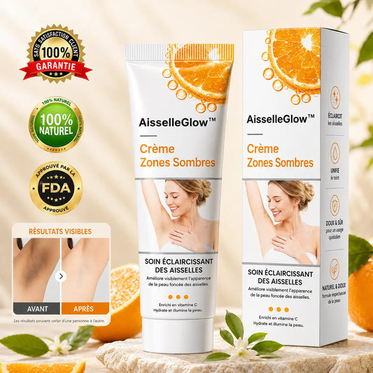 AisselleGlow™ Crème Zones Sombres | Éclaircissez visiblement aisselles, genoux, coudes et entre-cuisses sans effet collant !
