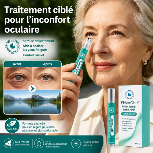 VisionClair™ Roller Sérum Nano-Actif | Apaisez vos yeux fatigués par les écrans et retrouvez un regard net en 1 minute !