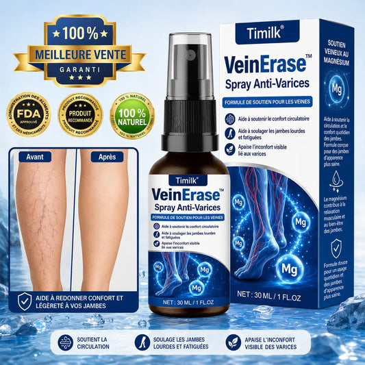 VeinErase™ Spray Anti-Varices | Effacez l’apparence des veines visibles et retrouvez des jambes lisses en 7 jours !