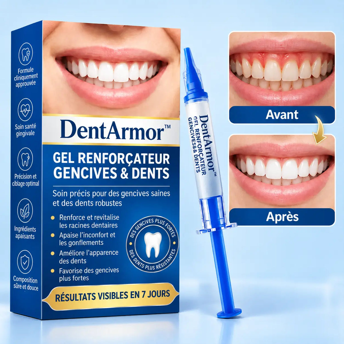 DentArmor™ Gel Renforçateur Gencives & Dents | Raffermissez vos gencives et protégez vos dents pendant votre sommeil !