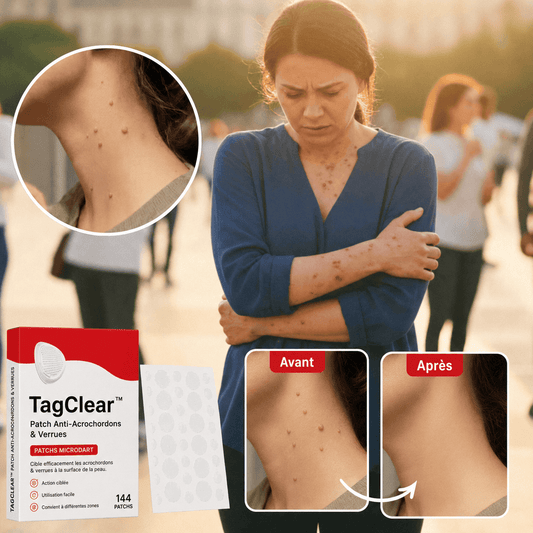 TagClear™ Patch Anti-Acrochordons & Verrues | Effacez les excroissances visibles en quelques jours, sans douleur ni congélation !