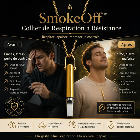 SmokeOff™ Collier de Respiration à Résistance | Arrêtez de fumer en 7 jours — sans sevrage, sans volonté !