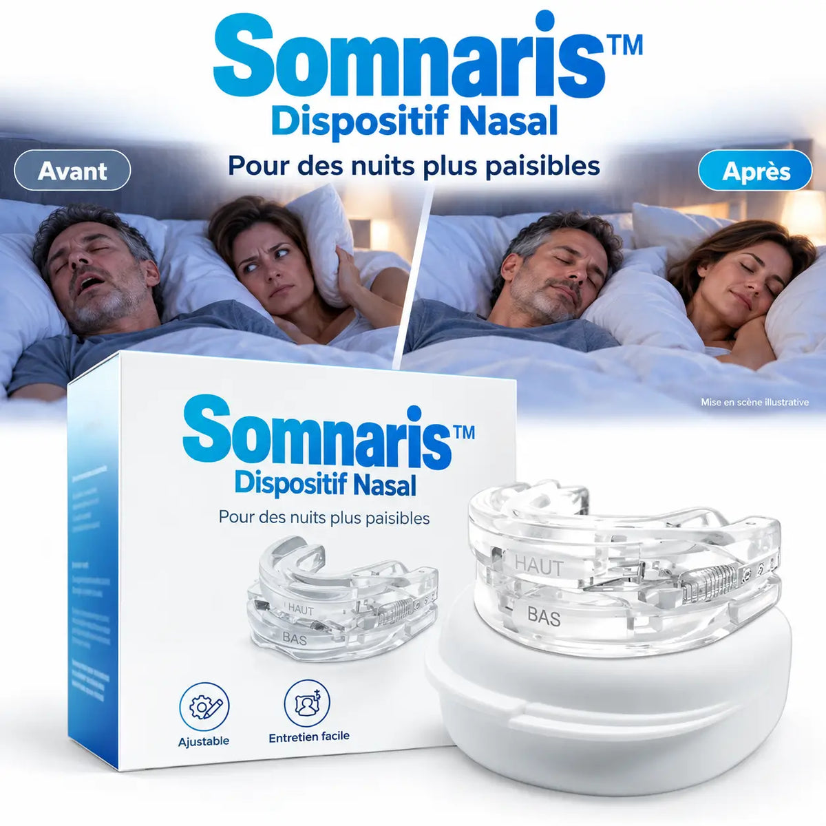 Somnaris™ Dispositif Nasal | Stoppe les ronflements & l’apnée du sommeil en 3 minutes!