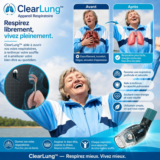 ClearLung™ Appareil Respiratoire | Purifiez vos poumons et respirez librement en 5 jours !