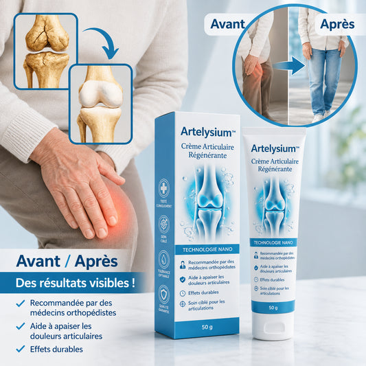 Artelysium™ Crème Articulaire Régénérante | Éliminez vos douleurs articulaires de 97 % en seulement 4 jours !