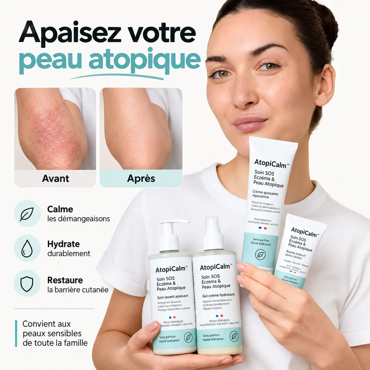 AtopiCalm™ Soin SOS Eczéma & Peau Atopique | Apaisez les démangeaisons et restaurez votre peau dès les premiers soins !