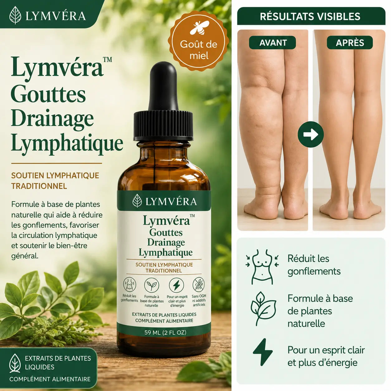 Lymvéra™ Gouttes Drainage Lymphatique | Détoxifiez votre corps et dégonflez en quelques jours !