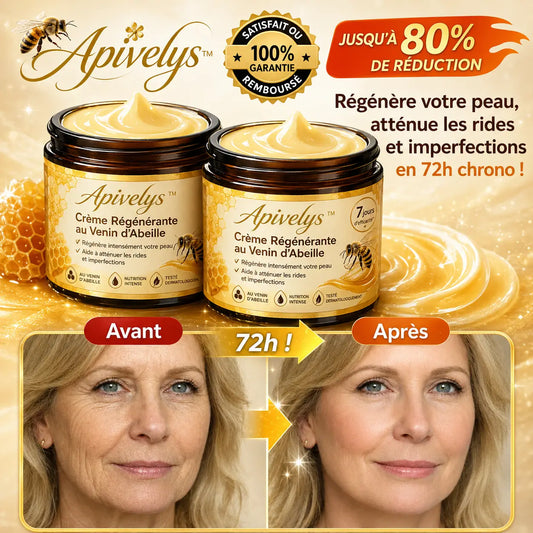 Apivelys™ Crème Régénérante au Venin d’Abeille | Régénère votre peau, efface les rides et imperfections en 72h chrono !