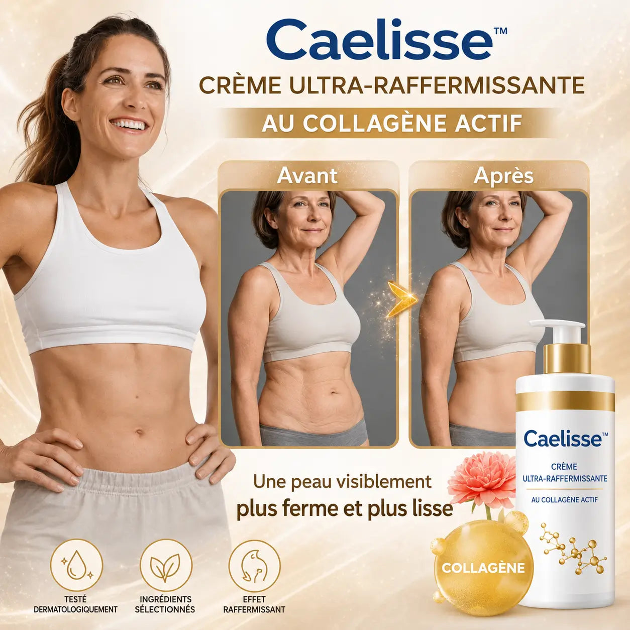 Caelisse™ Crème Ultra-Raffermissante au Collagène Actif | Raffermissez et liftez votre peau en 24 heures !